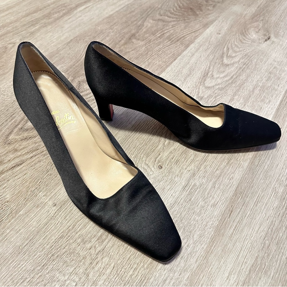 Vintage Authentic Christian Louboutin Satin Heels - size 27